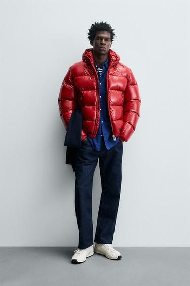 100% FEATHER WATER-REPELLENT DOWN JACKET - Red by Zara