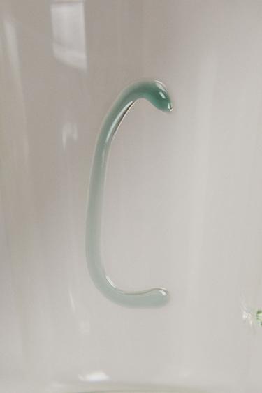BOROSILICATE MUG WITH INITIAL C - Light turquoise by Zara - Image 3