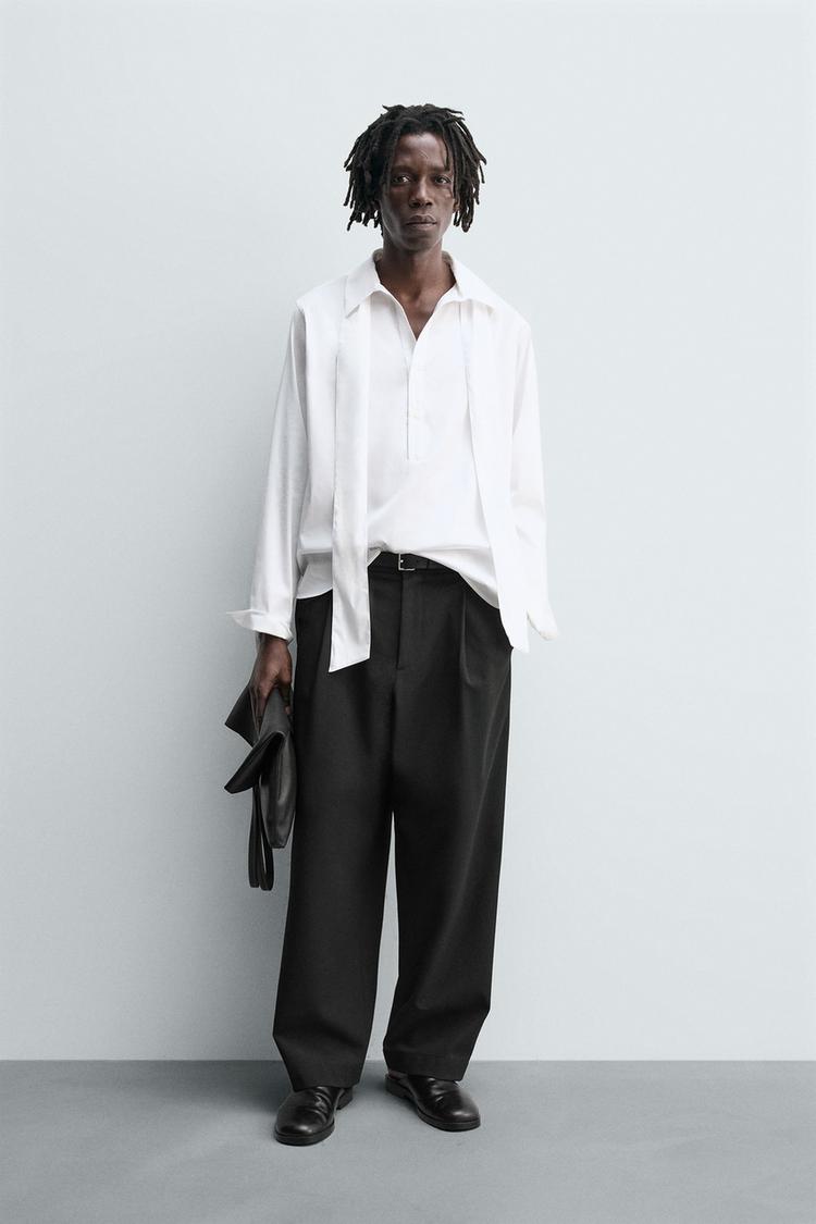 Zara Camicia Con Fiocco Uomo Camicia Seta Camicia Zara Bianca