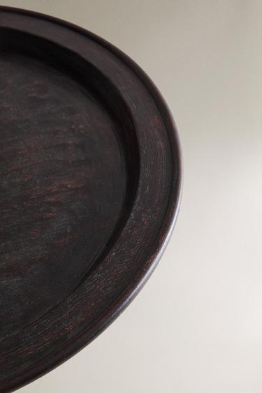 AGED FINISH WOODEN TRAY - Dark brown by Zara - Image 2