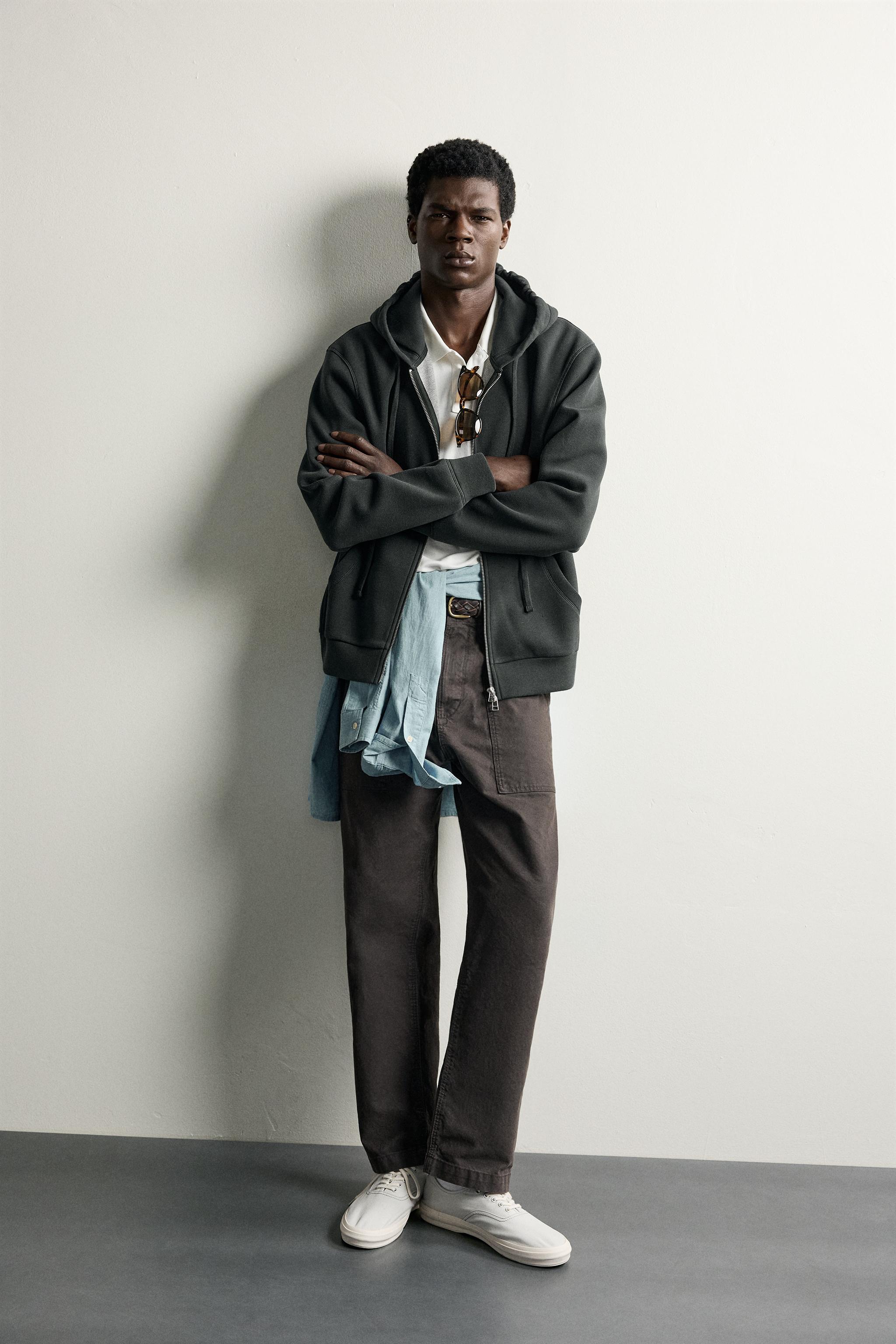 CONTRAST PIQUÉ HOODIE