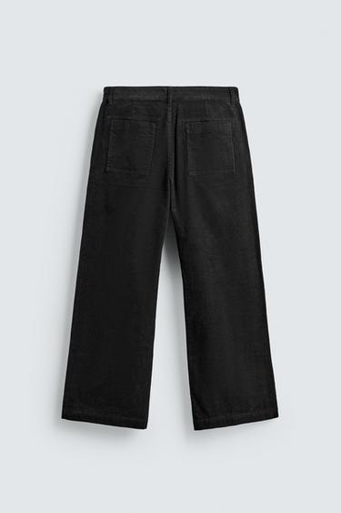 FLARE CORDUROY TROUSERS - Black by Zara - Image 7
