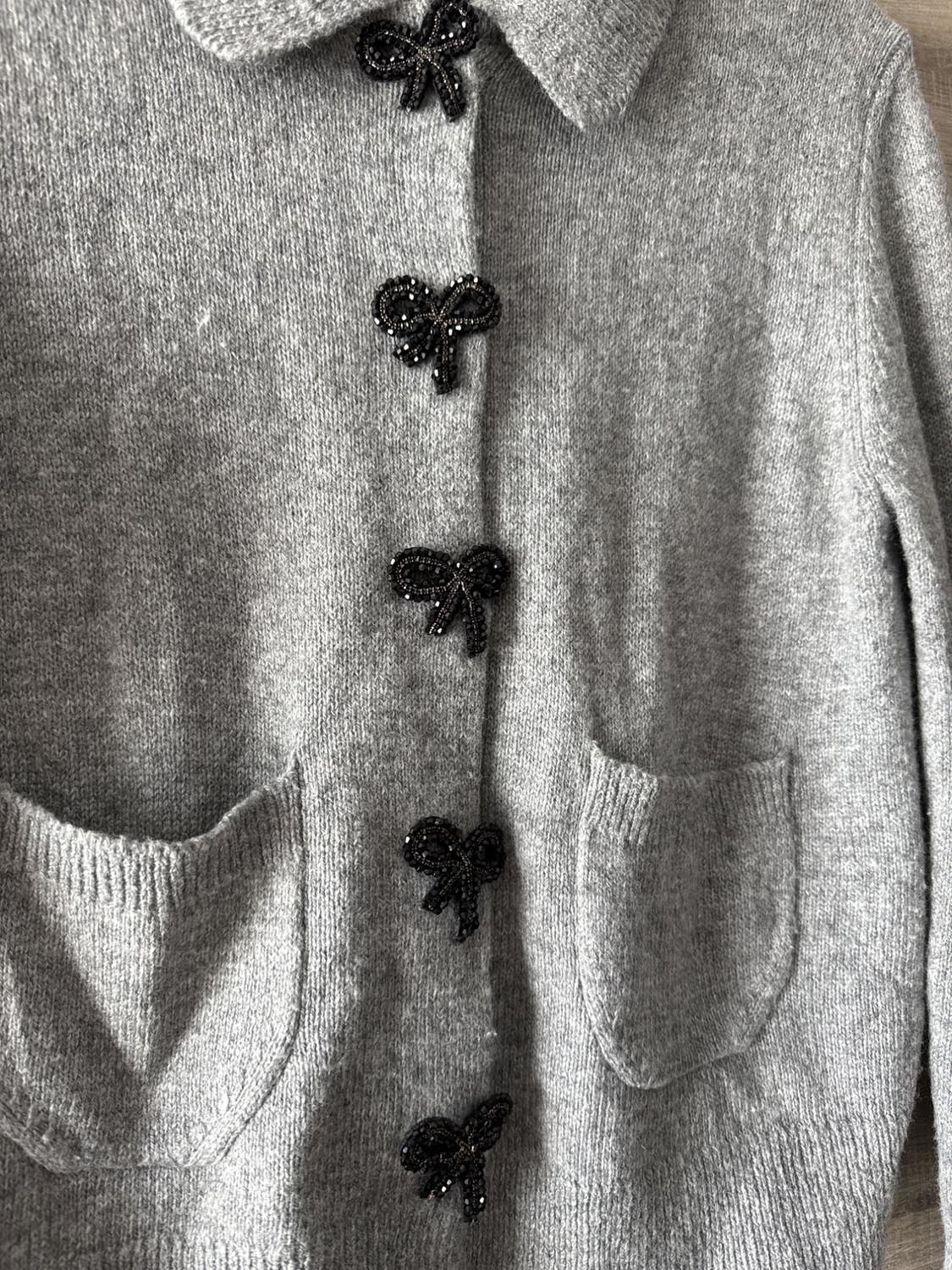 KNIT CARDIGAN WITH BUTTONS AND BOWS - Image 2