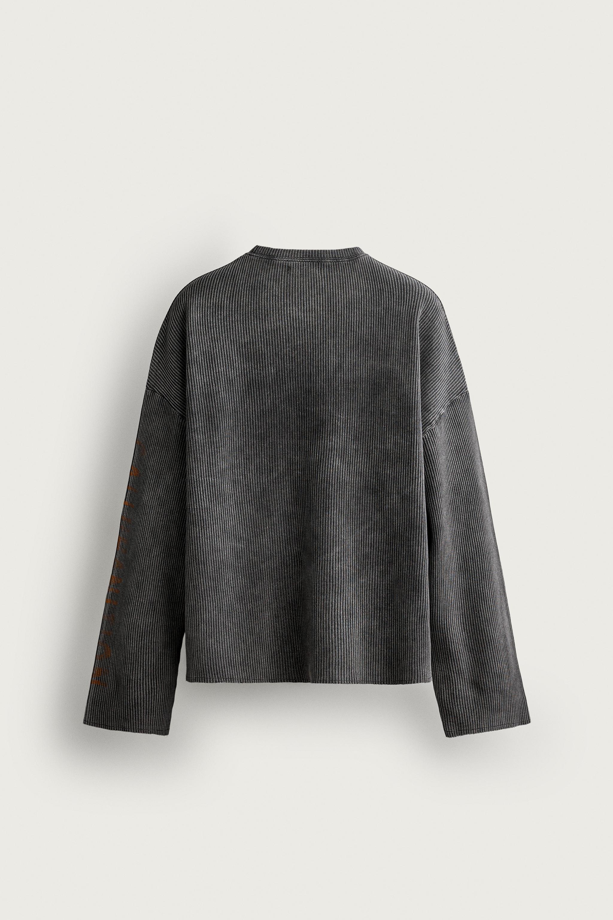 PRINTED WASHED KNIT T-SHIRT