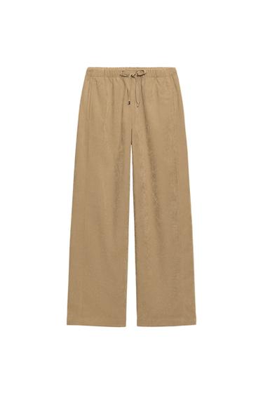 ELASTIC WAIST TROUSERS - Mid-camel by Zara