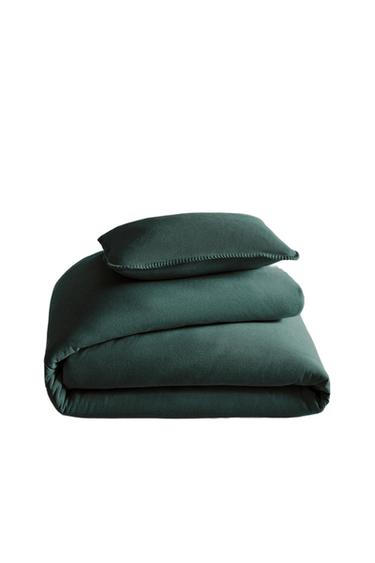Zara KIDS' CORDUROY FAUX SHEARLING BEDSPREAD - Green