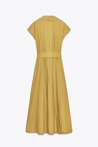 ROBE MIDI POPELINE - Moutarde de Zara - Image 7