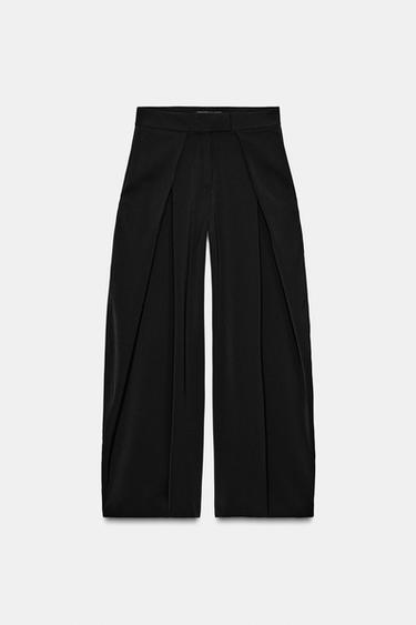 Zara ZW COLLECTION PLEATED PANTS - Black