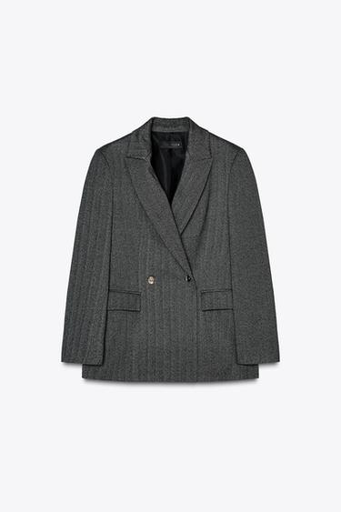 BLAZER CRUZADA BOTONES - Gris de Zara