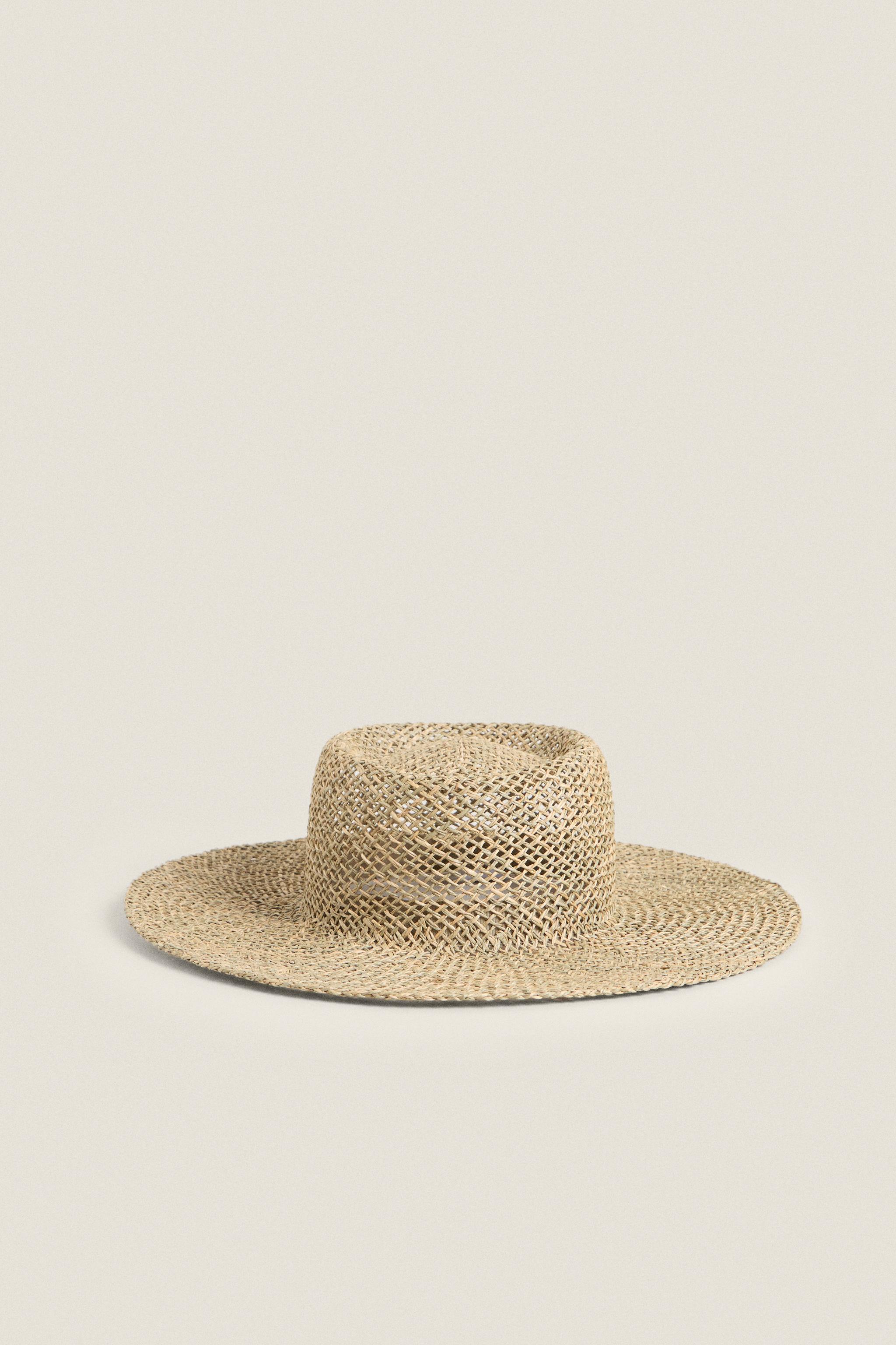 Wide Brim Fashion Hat with Buckle Detail Hats One Size / Beige