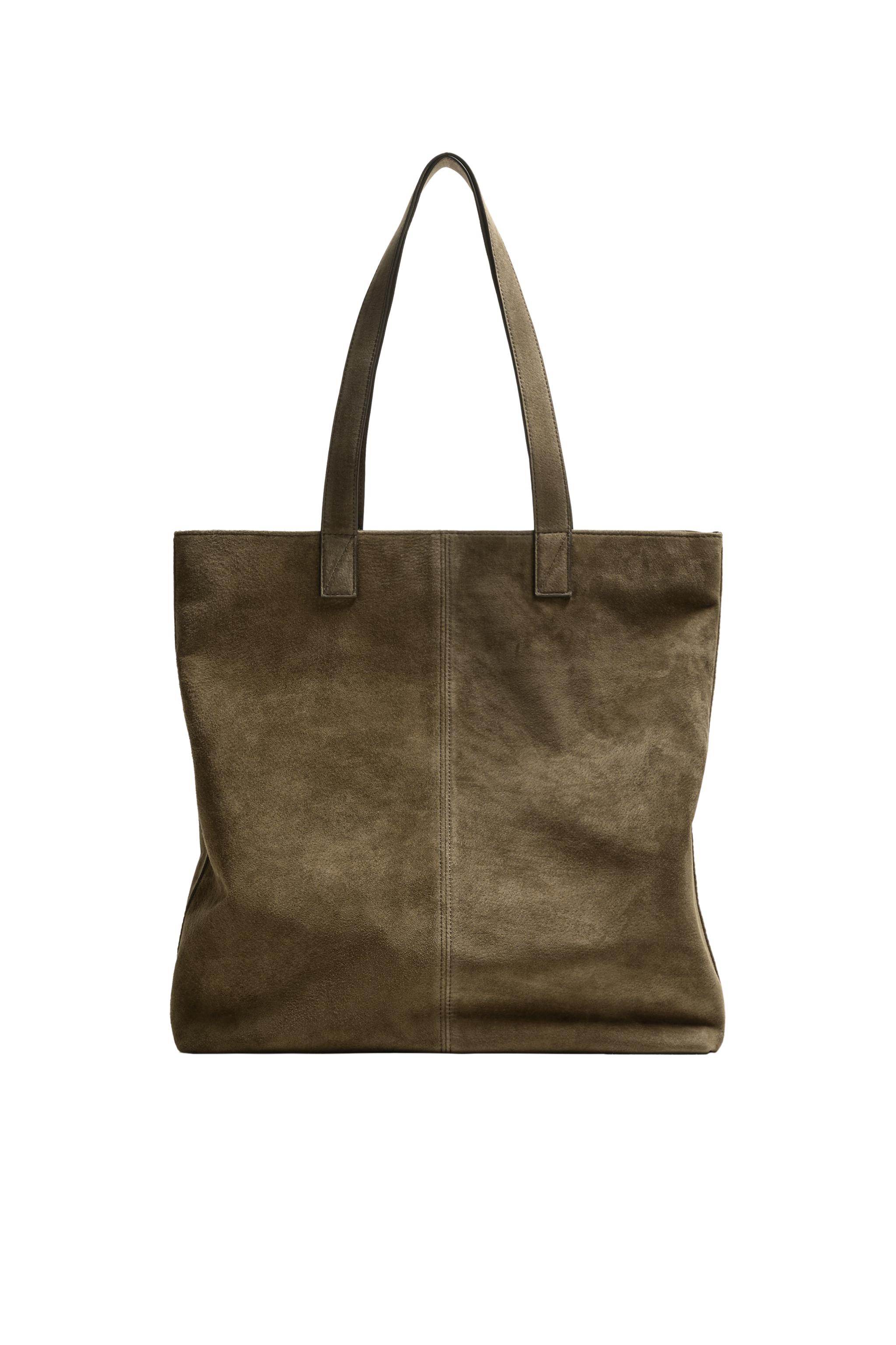 レザー トートバッグ リーフモチーフ カーキ レザートートバッグ - カーキ | ZARA Japan / 日本
