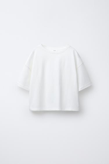 CAMISETA BÁSICA - Blanco roto de Zara