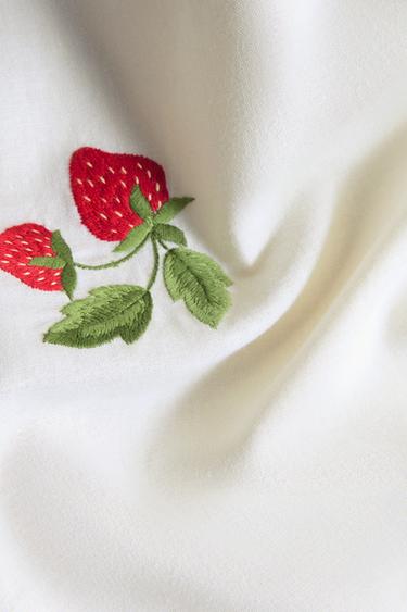EMBROIDERED FRUIT TABLECLOTH - Ecru by Zara - Image 3