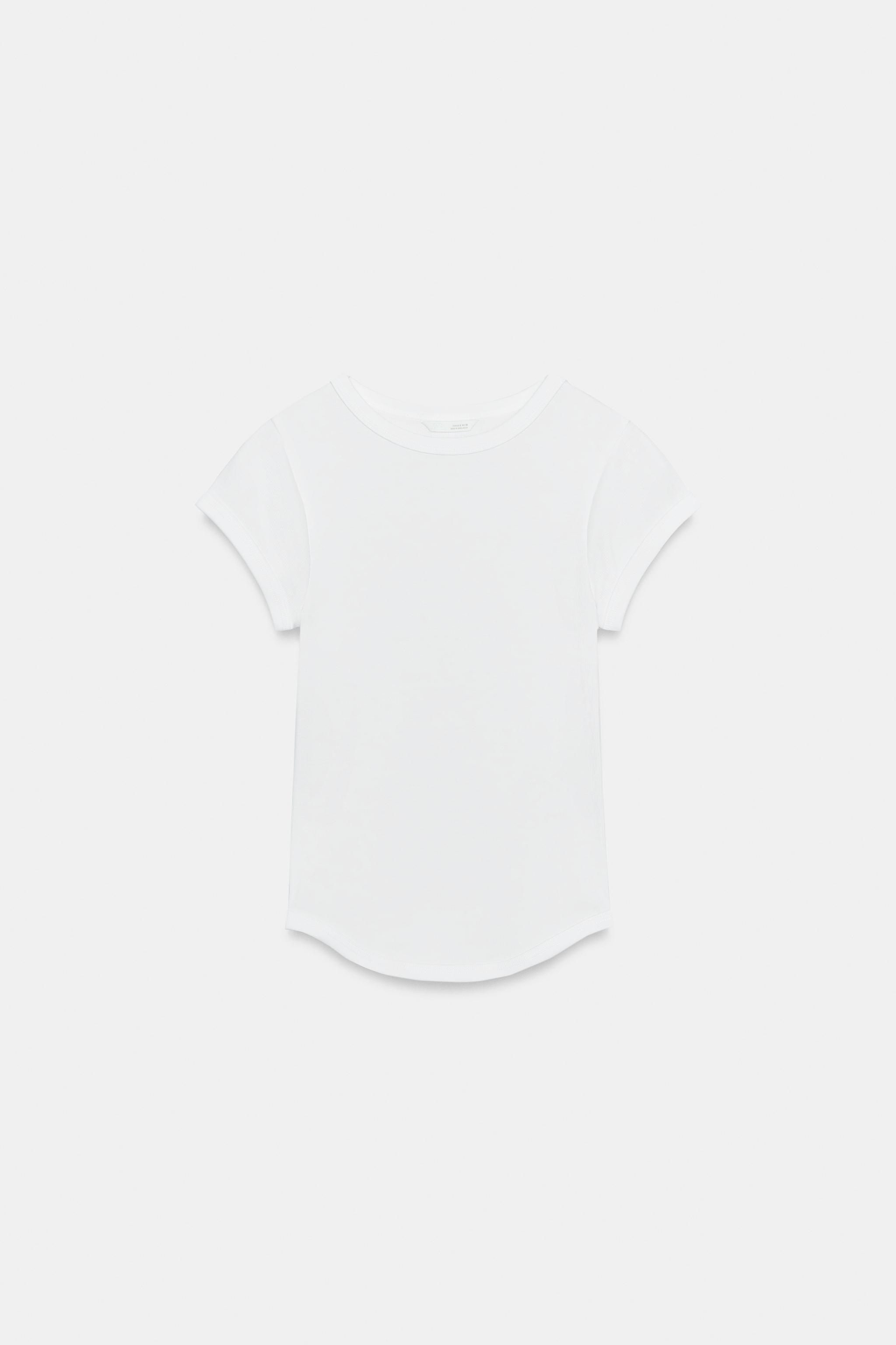 T-SHIRT CÔTELÉ À MANCHES COURTES