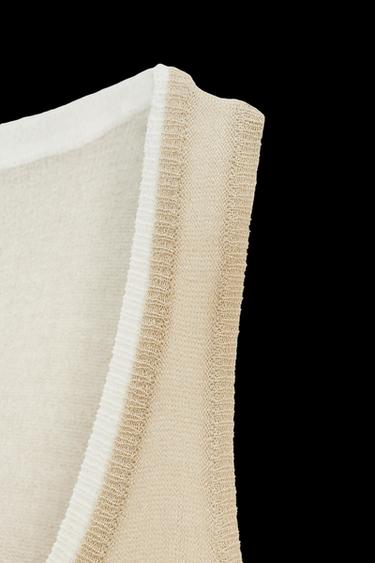 Zara DOUBLE LAYER KNIT TOP - Sand
