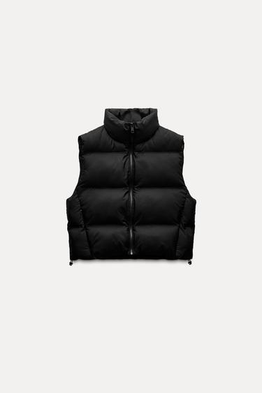 Zara WATER REPELLENT WINDPROOF PADDED VEST - Black