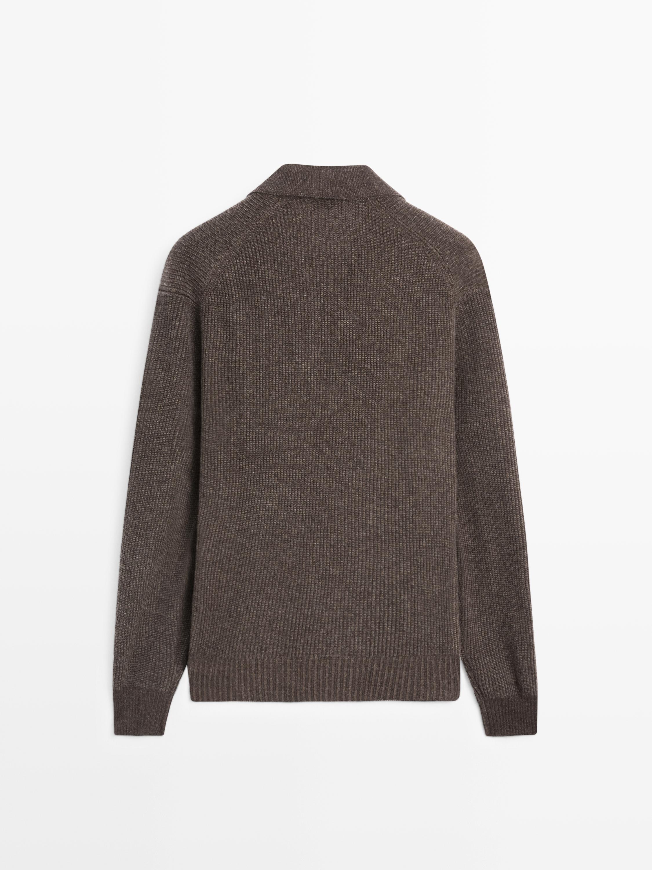 Pull polo en maille à col V