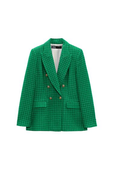 TEXTURED DOUBLE-BREASTED BLAZER