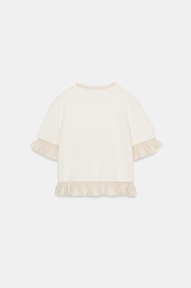 HAUT EN MAILLE BIMATIÈRE - Écru de Zara - Image 4