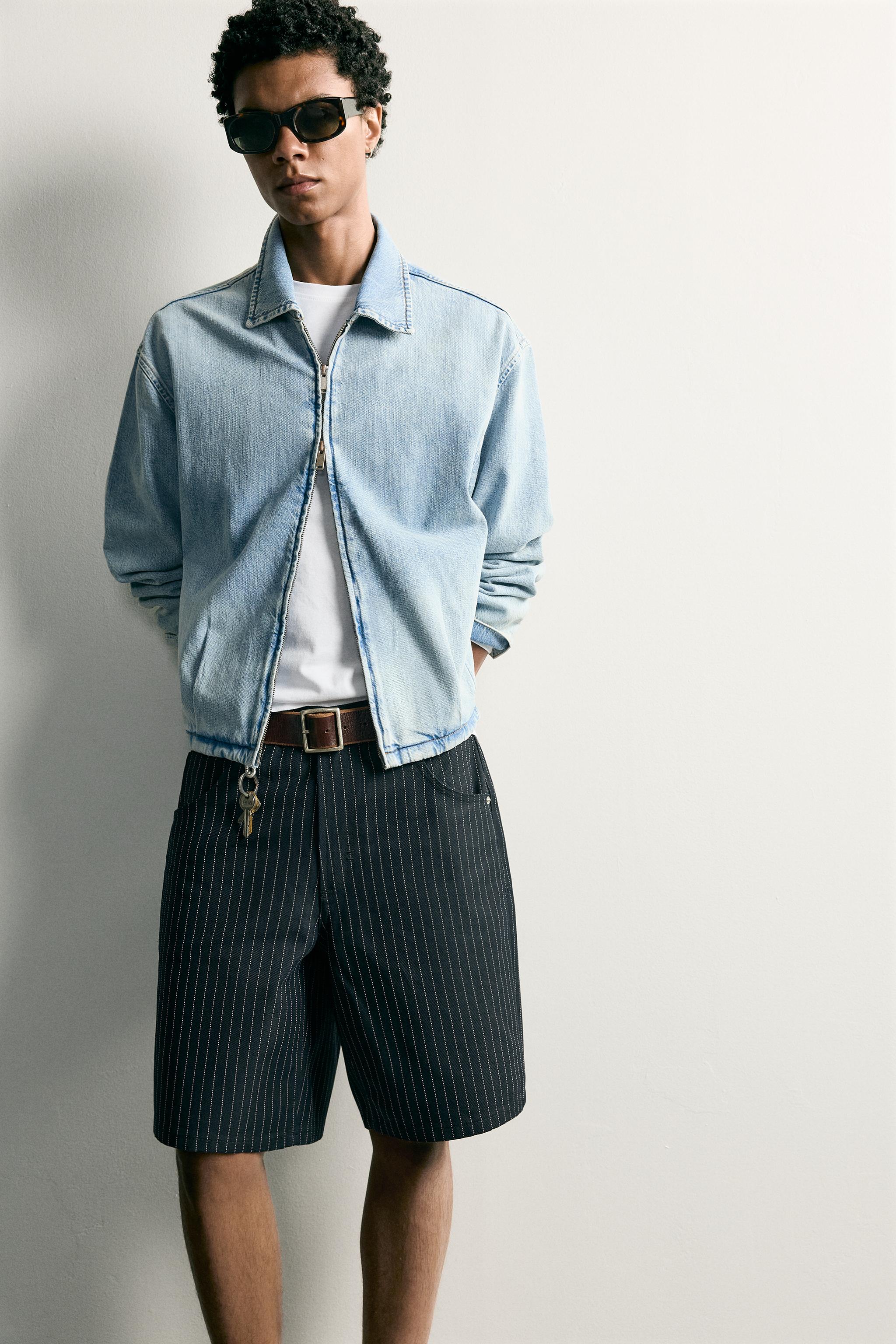 PINSTRIPE BAGGY FIT SHORTS