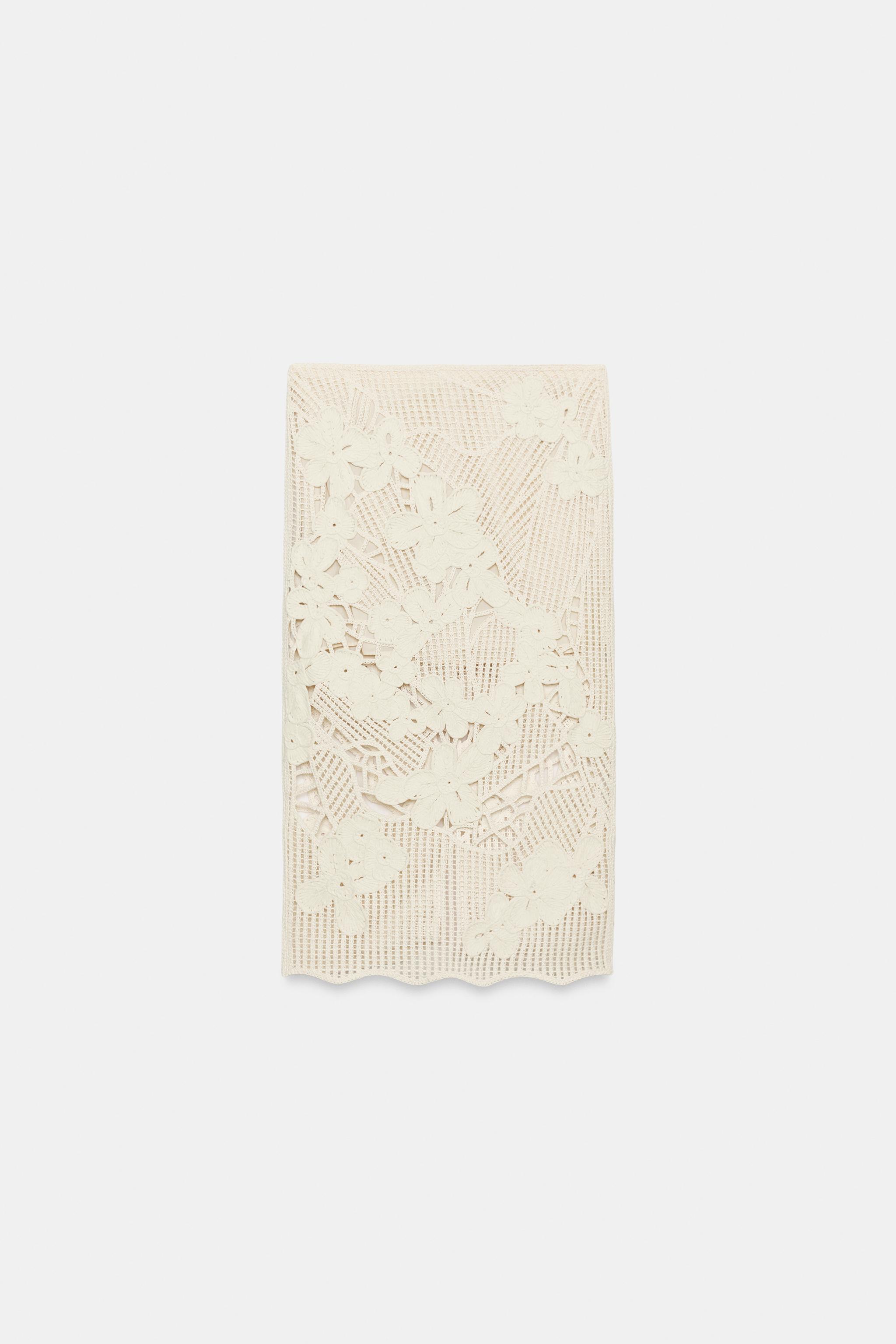 Женские юбки Zara ZW COLLECTION CROCHET MIDI SKIRT — фото 6
