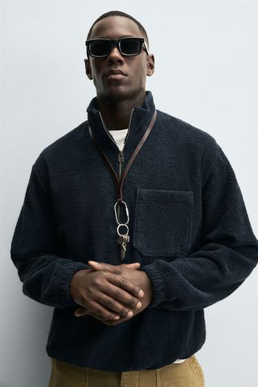 TEXTURED POUCH POCKET JACKET - Navy blue by Zara - Image 5