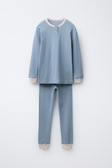 6-14 JAHRE/ KONTRAST-SCHLAFANZUG MIT RIPPENSTRUKTUR - Blau von Zara
