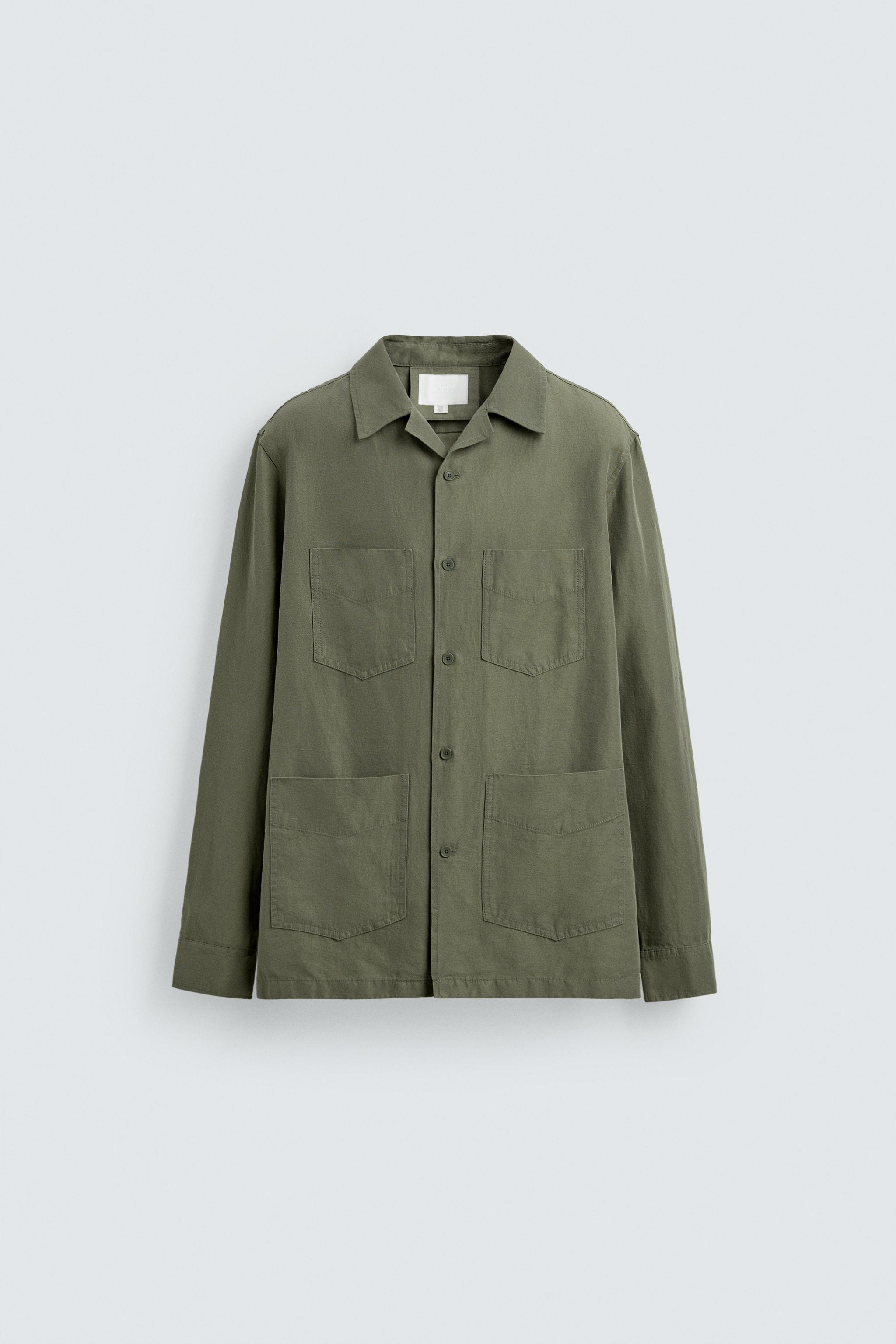 RELAXED FIT OVERSHIRT WITH LINEN