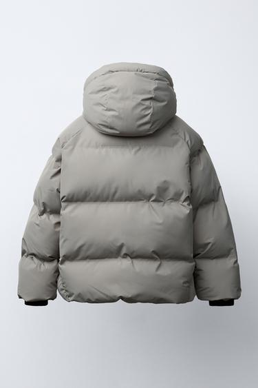 MANTEAU MATELASSÉ ZIPS DÉPERLANT - Vison clair de Zara - Image 4