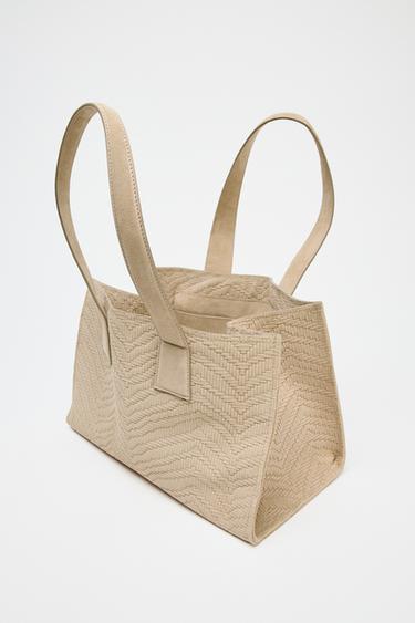 BRAIDED SUEDE SHOPPER - SAND/BROWN by Zara - Image 6