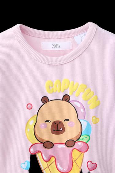 CAMISETA RIB CAPIBARA CAPYFUN © - Rosa de Zara