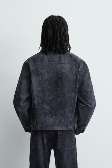 VESTE COURTE EN VELOURS CÔTELÉ - Bleu de Zara - Image 2