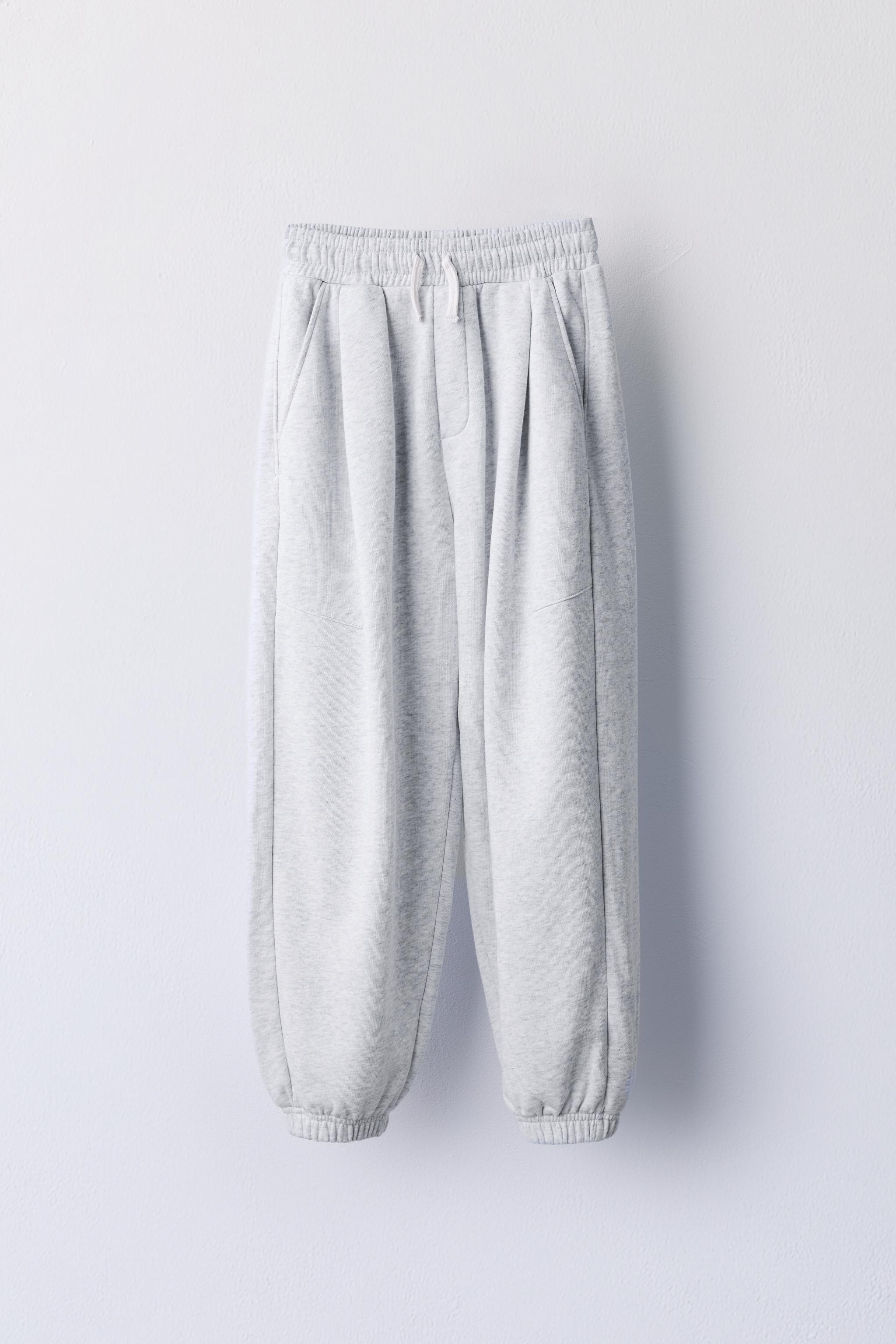 STRAIGHT PLUSH PANTS — Gray marl