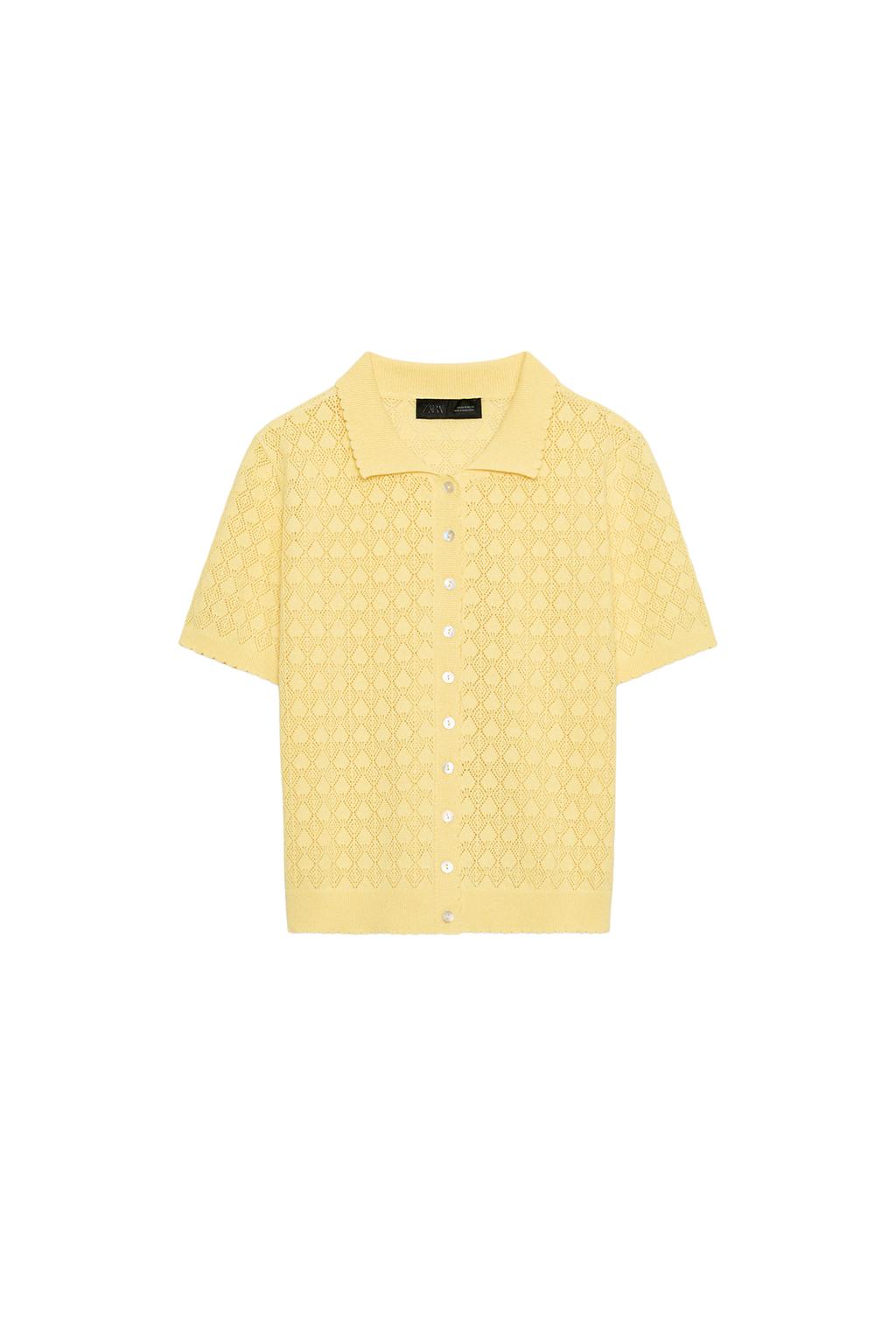 SHORT SLEEVE KNIT POLO JACKET - image 3
