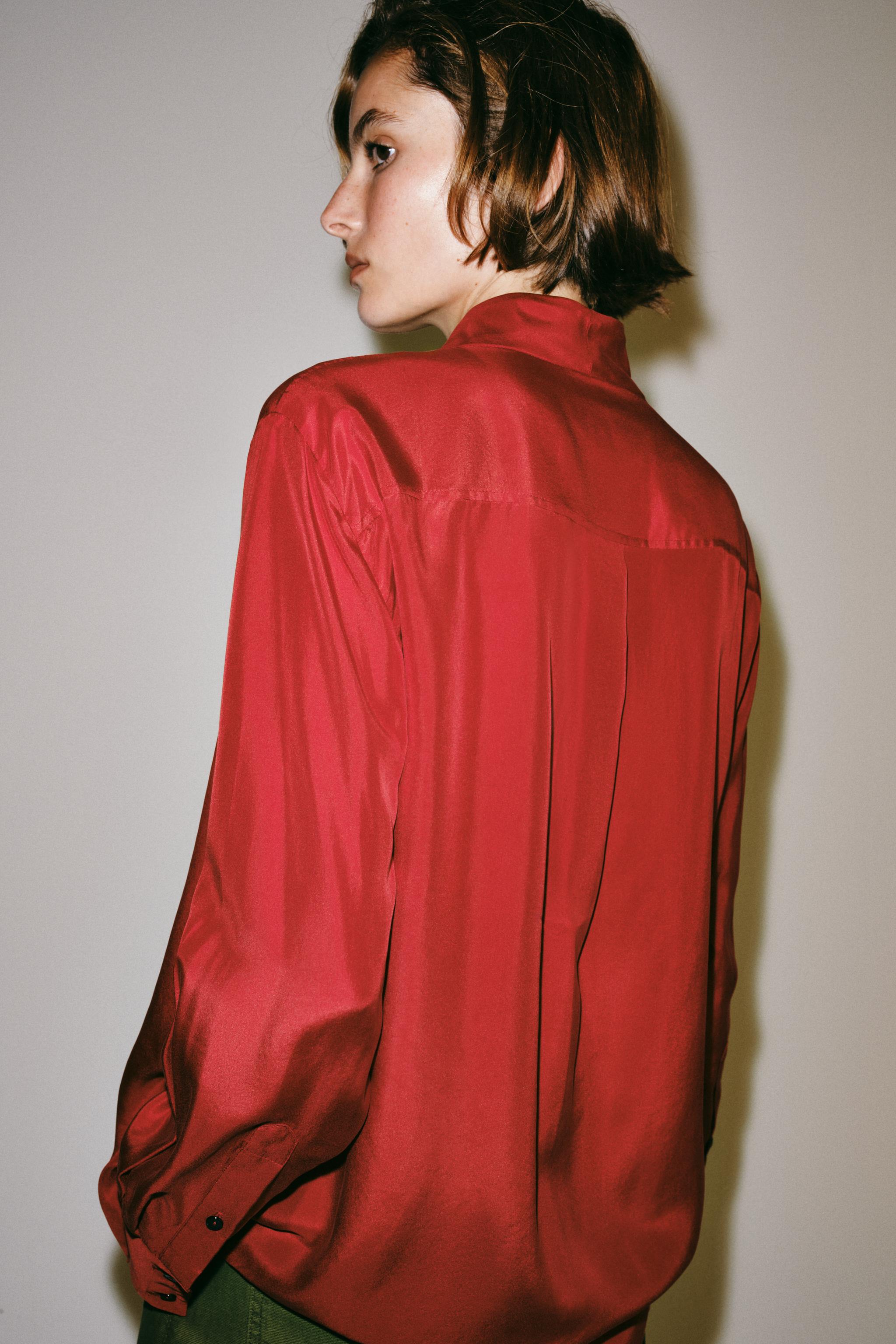 Женские рубашки Zara 100% SILK ZW COLLECTION SHIRT — фото 3
