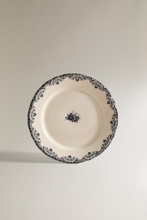 ASSIETTE À DESSERT MOTIF PLACÉ - Bleu / Gris de Zara - Image 0