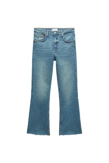 FLARED MID-RISE CROPPED TRF JEANS