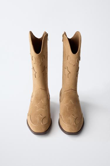 BOTTES COW-BOY ÉTOILES - Marron de Zara - Image 4