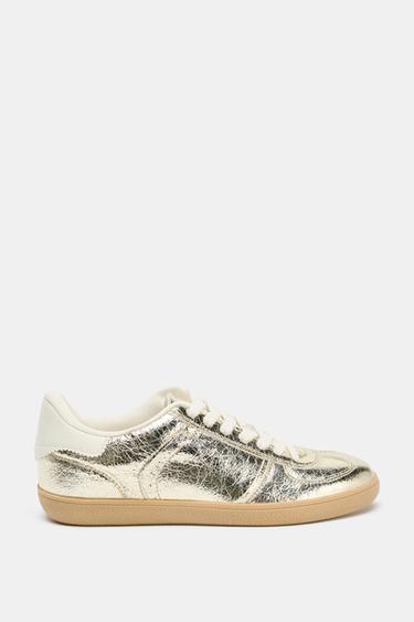 METALLIC EFFECT TRAINERS - Gold by Zara - Image 0