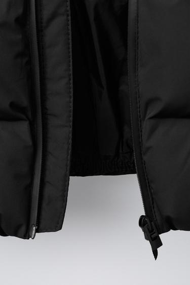 WATER-REPELLENT LABEL PUFFER COAT - Black by Zara - Image 6