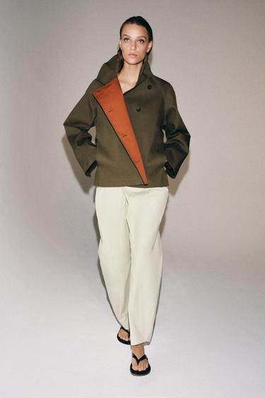 PANTALON CROISÉ À BOUTONS ZW COLLECTION - Marron clair de Zara - Image 1