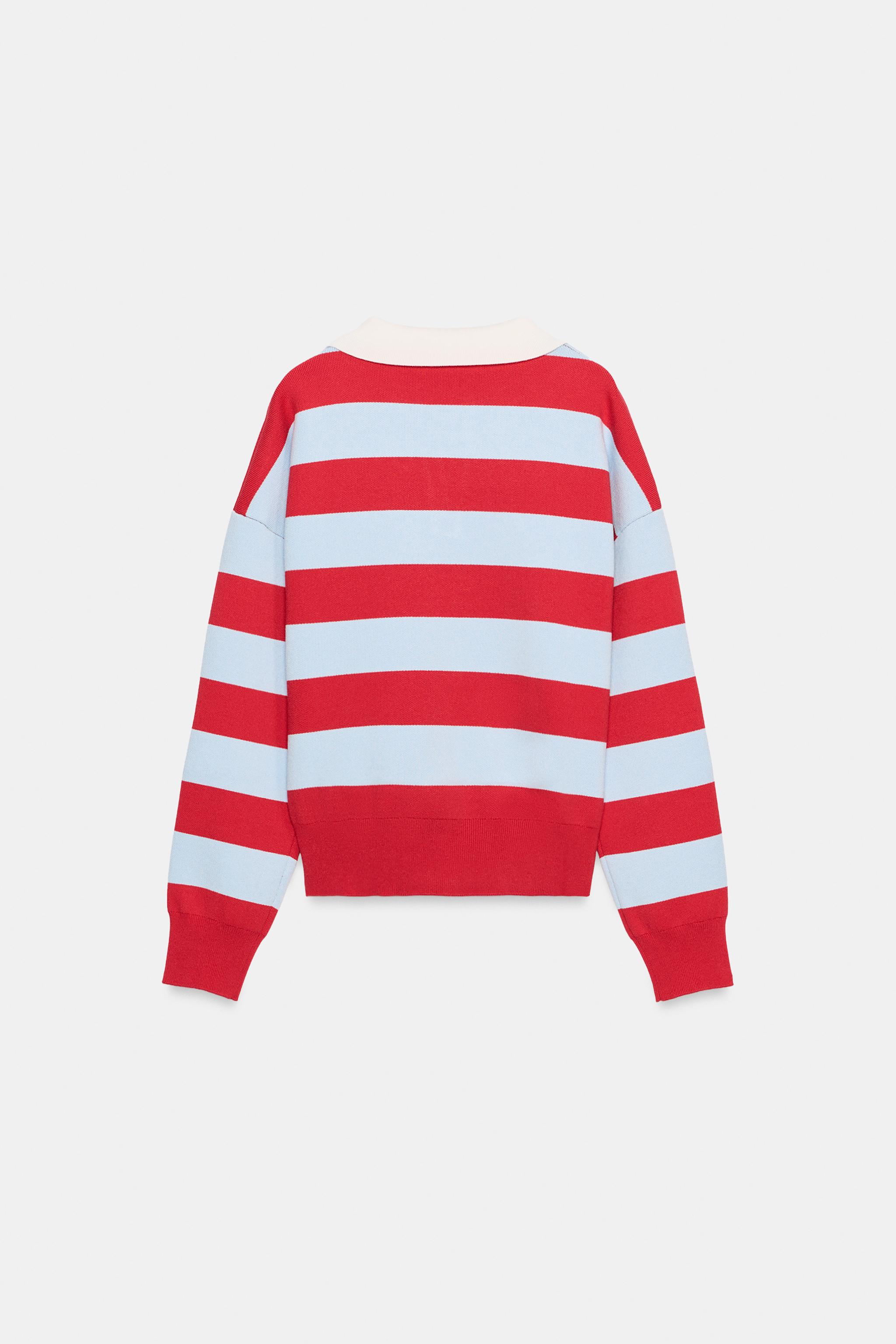 ストライプ柄ニットポロシャツ - ストライプ | ZARA Japan / 日本