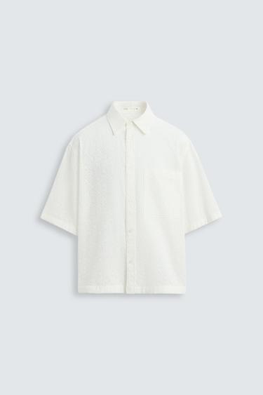 GEOMETRIC EMBROIDERY SHIRT - White by Zara