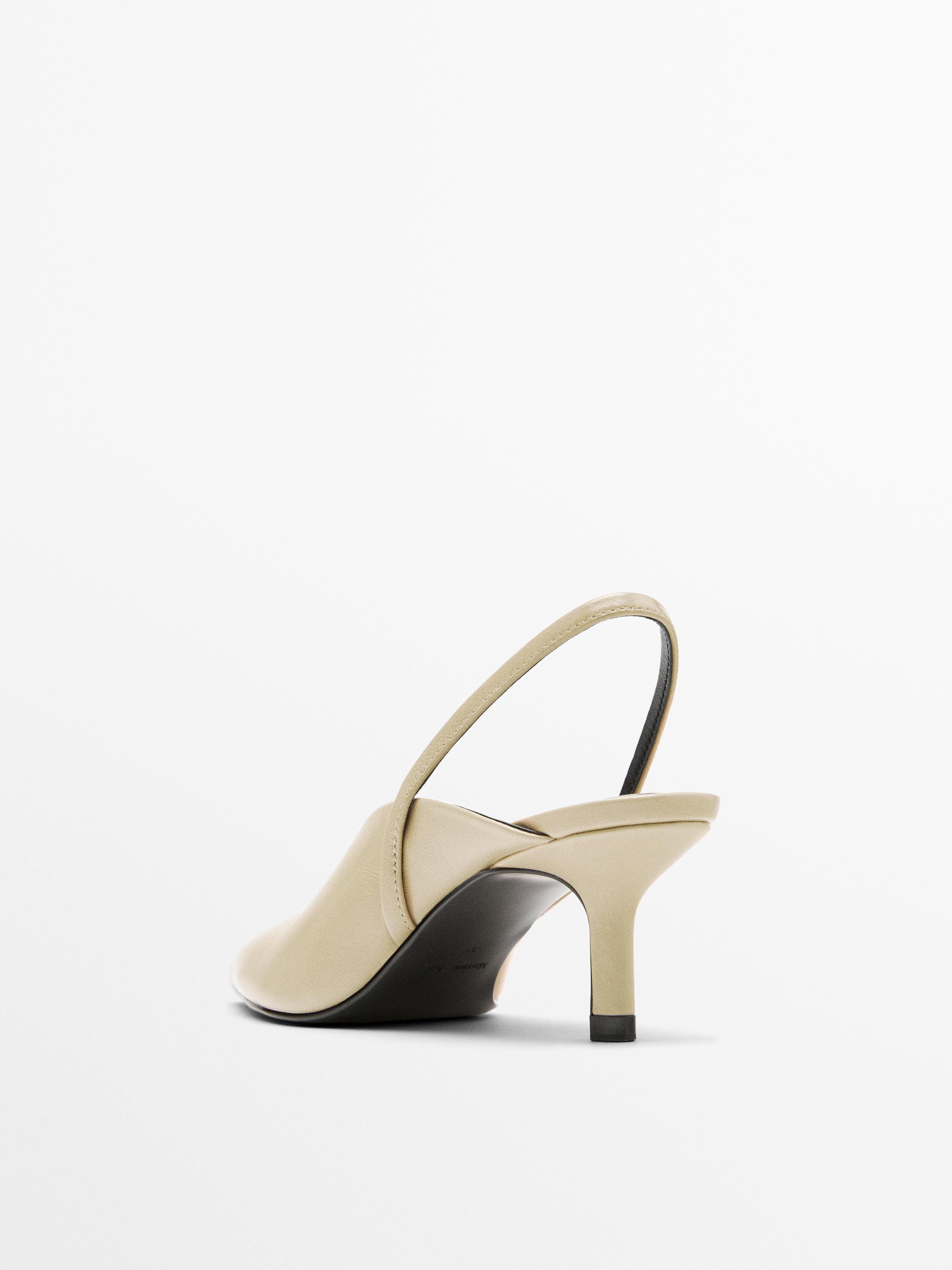 High-heel slingback shoes