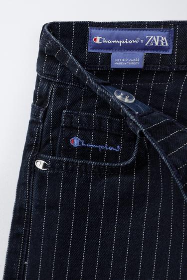 CHAMPION ® X ZARA STRIPED SKATER JEANS - Blue by Zara - Image 2