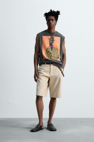 PRINTED & EMBROIDERED TANK TOP © OTIS KWAME KYE QUAICOE - Grey by Zara