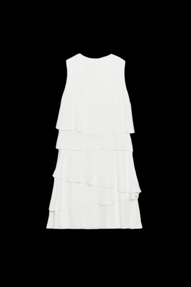 VESTIDO CORTO VOLANTES - Crudo de Zara