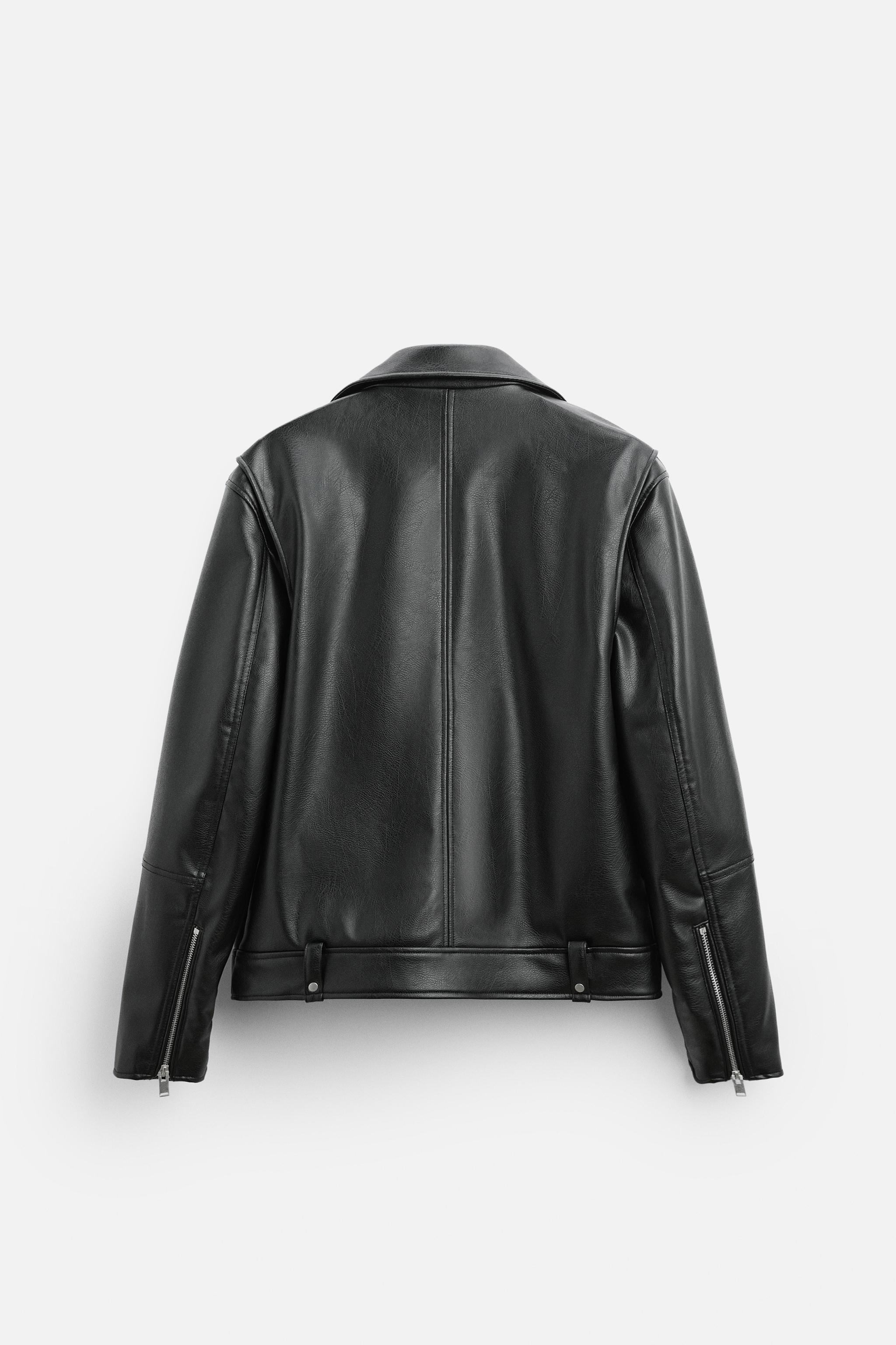 Leather biker jacket zara woman online