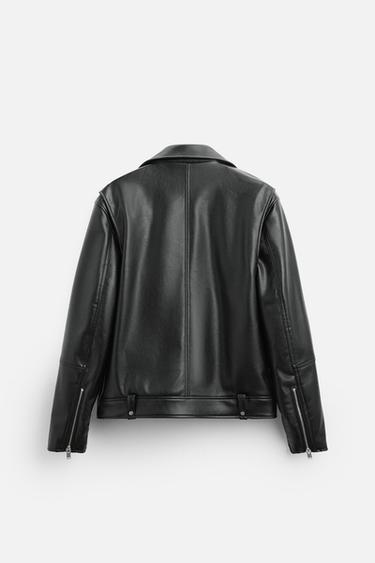 FAUX LEATHER BIKER JACKET - Black by Zara - Image 6