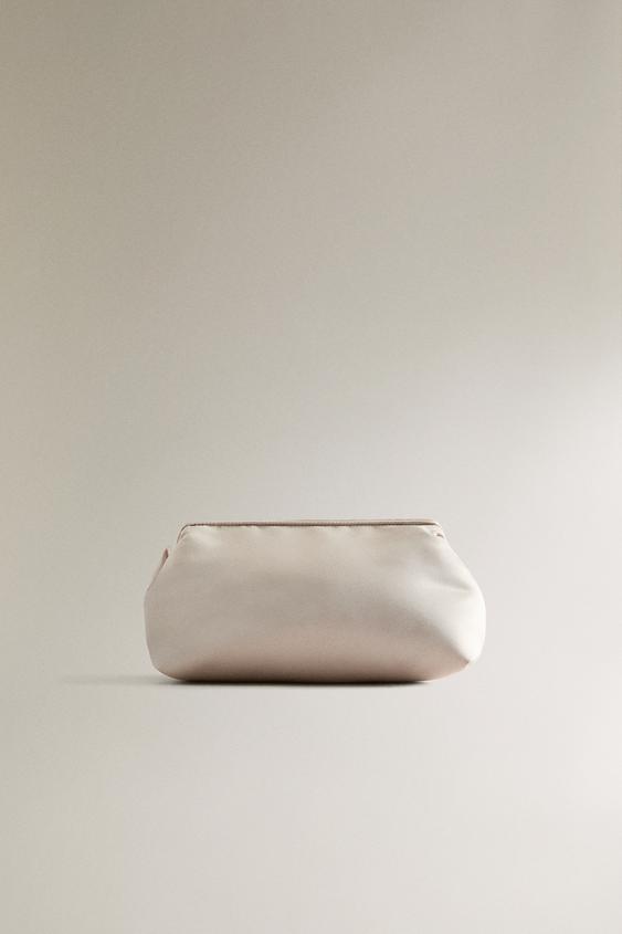 SATEEN TOILETRY BAG - Gold by Zara - Image 0